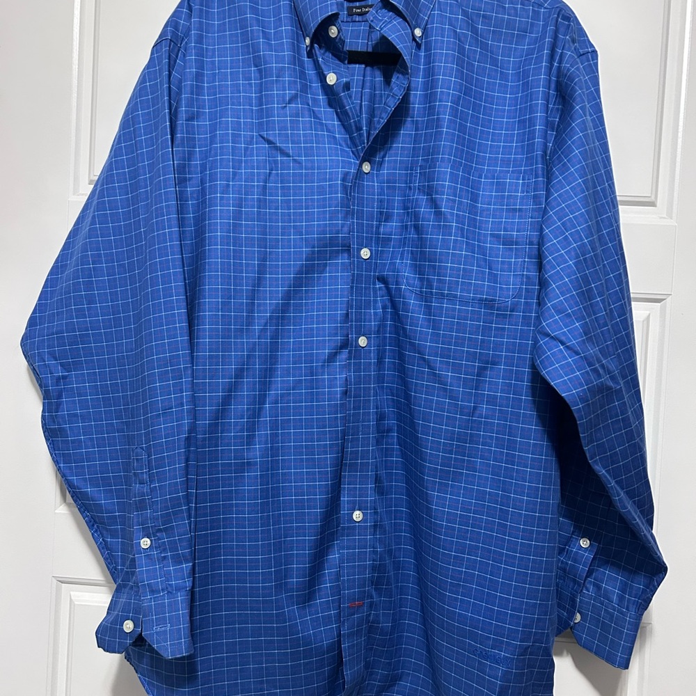 Daniel Cremieux Royal Blue Windowpane Button-Down Shirt
